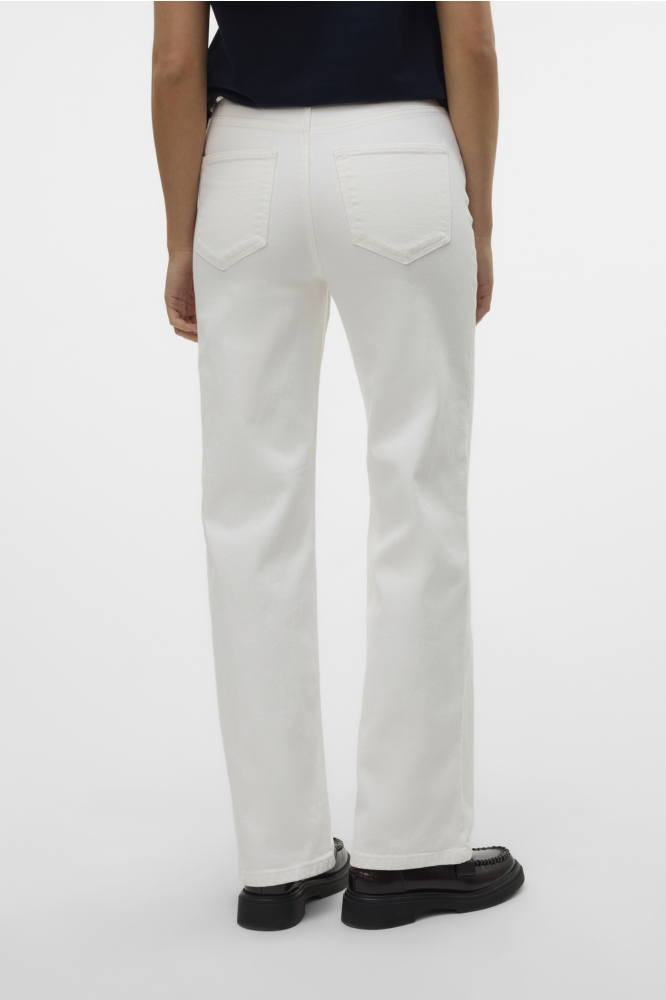 VMTESSA HR WIDE EMB COL JEANS 10328208 BRIGHT WHITE